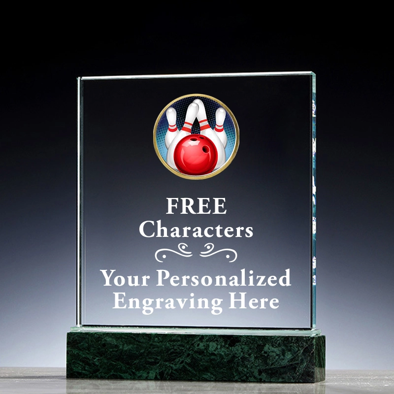 Custom Metal Bowling Medal Crystal Marble Award for Championship 1