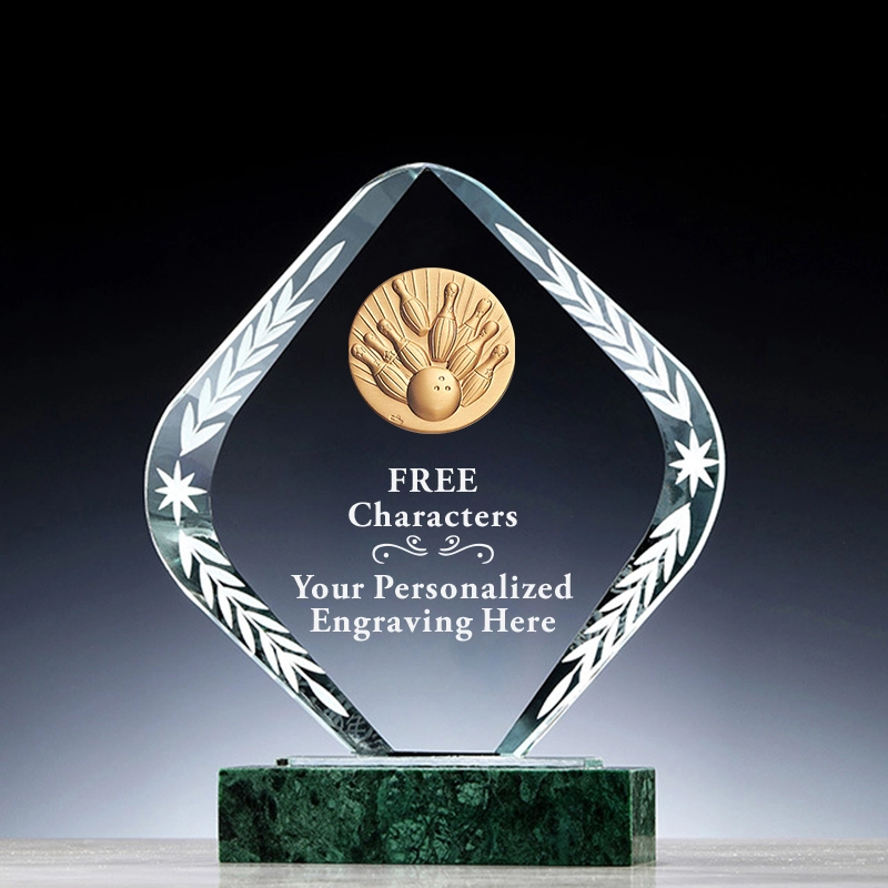 New Design Crystal Sports Award Custom Engraving Bowling Champion Trophy 1
