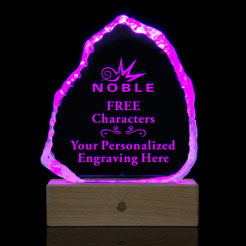 Best Selling Custom Engraving Crystal Iceberg Award with LED Base 1
