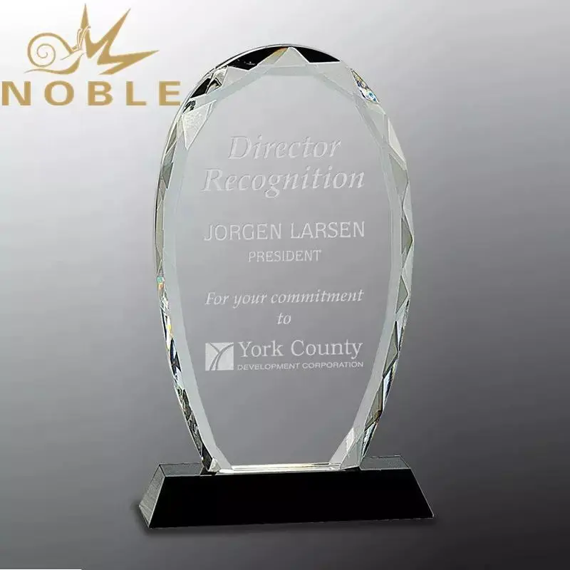 Noble Faceted Prestige Crystal plaque trophy 1