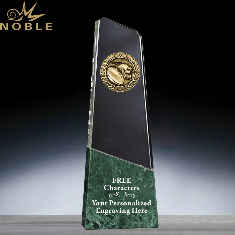 Hot Selling Custom Engraving Crystal Glass Award with Marble Base 1