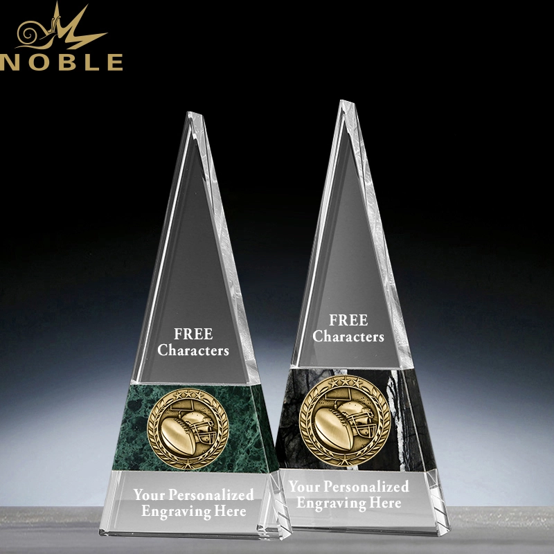 Best Selling Custom Sports Crystal Marble Pyramid Trophy 1