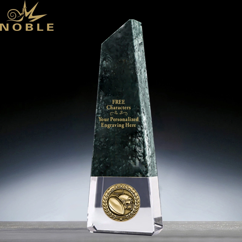Free Enegraving Marble Obelisk Trophy With Custom Metal Medals 1