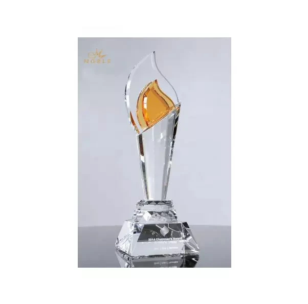 New Design best selling Custom crystal flame trophy 1