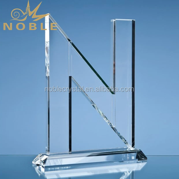 Blank Letter Shape Custom Crystal Trophy 1