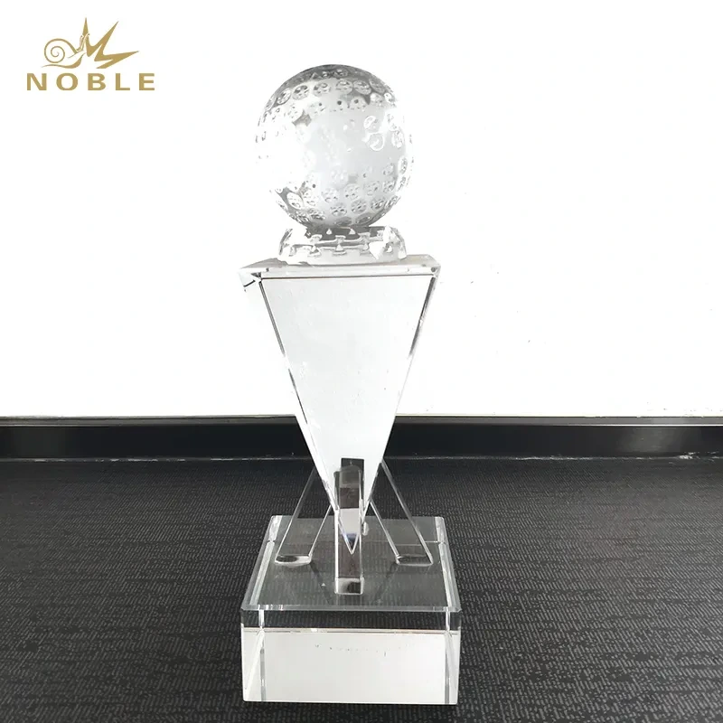 New Design Free Engraving Crystal Champion Golf Trophy 1