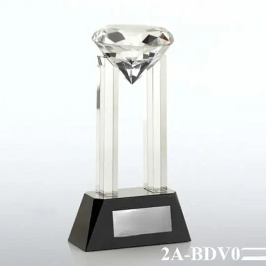 Noble Clear Elegant award Crystal Diamond Trophy On Base 1