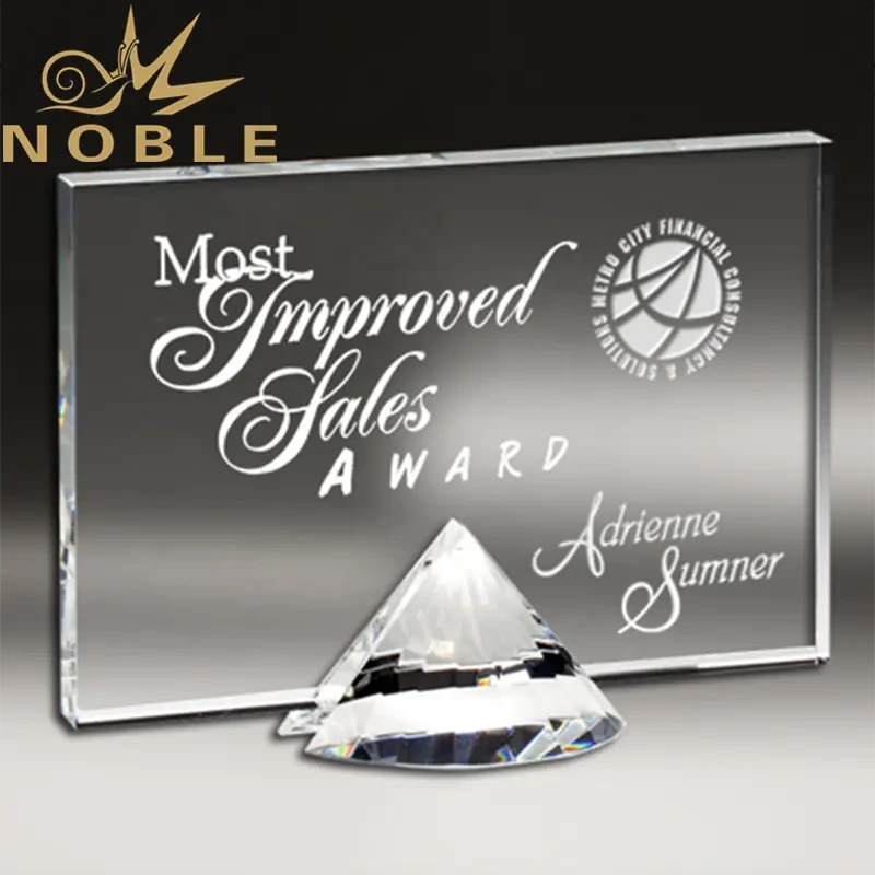 Noble Custom Engraving Exquisite Diamond Plaque Crystal Award Trophy1 1