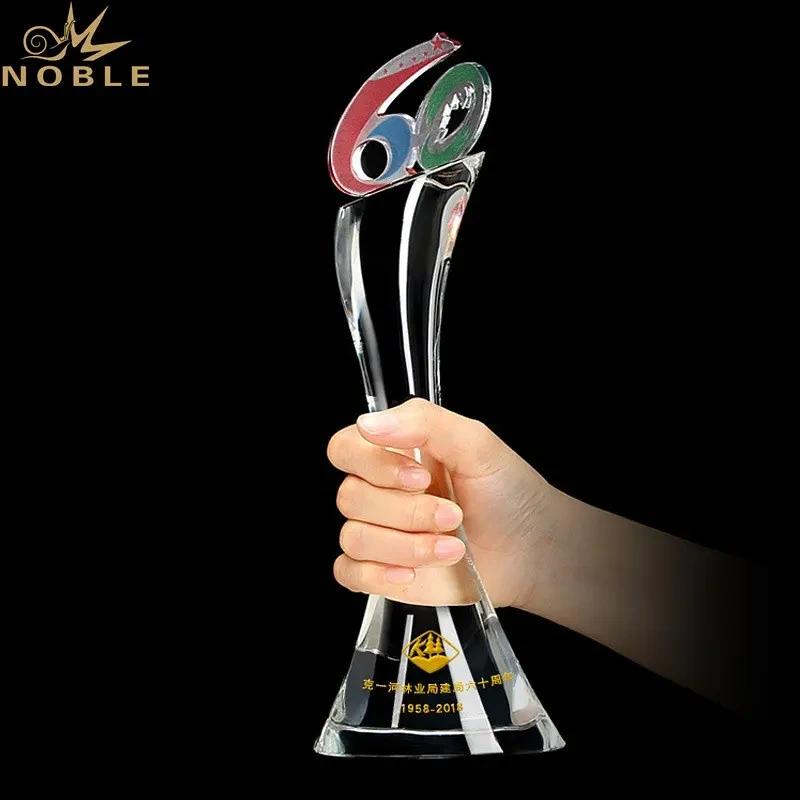 High quality 60 Year Anniversary souvenir gift Custom Crystal Trophy1 1