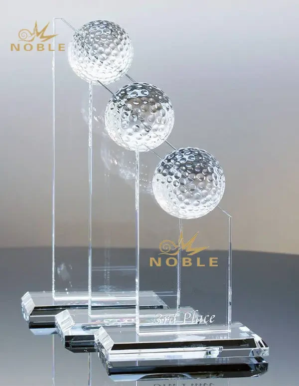 Different Size Custom Engraved Crystal Golf Trophy 1