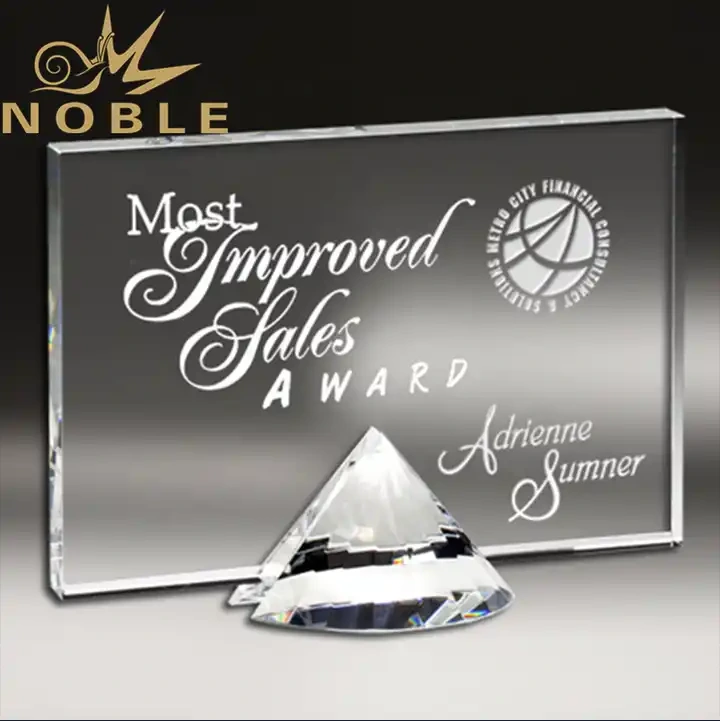 Noble Custom Engraving Exquisite Diamond Plaque Crystal Award Trophy2 1