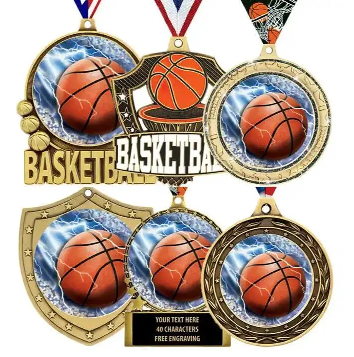 Professional Customized Metal Marathon Sports Award Medallion Basketball Trophy Gold Medal 1