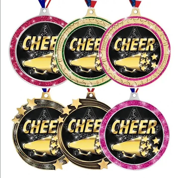 High Quality Metal Sports Medal Custom Insert Cheerleading Glitter Medals 1