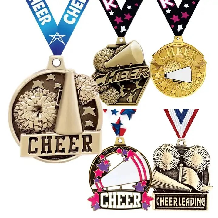 Hot Selling Metal Sports Medal Custom Die Cast Cheerleading Medals with Ribbon 1