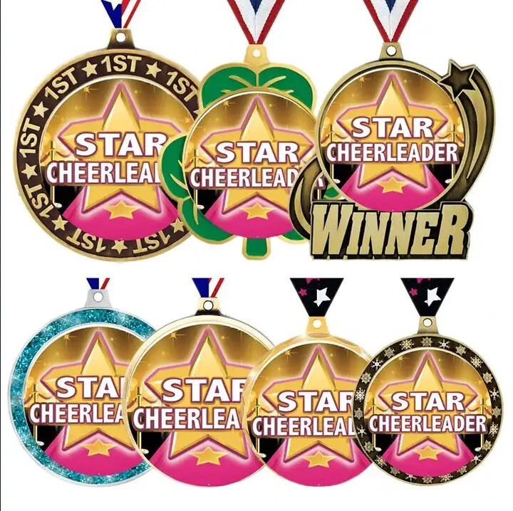 Hot Selling Metal Sports Medal Custom Insert Cheerleading Shooting Star Medal 1