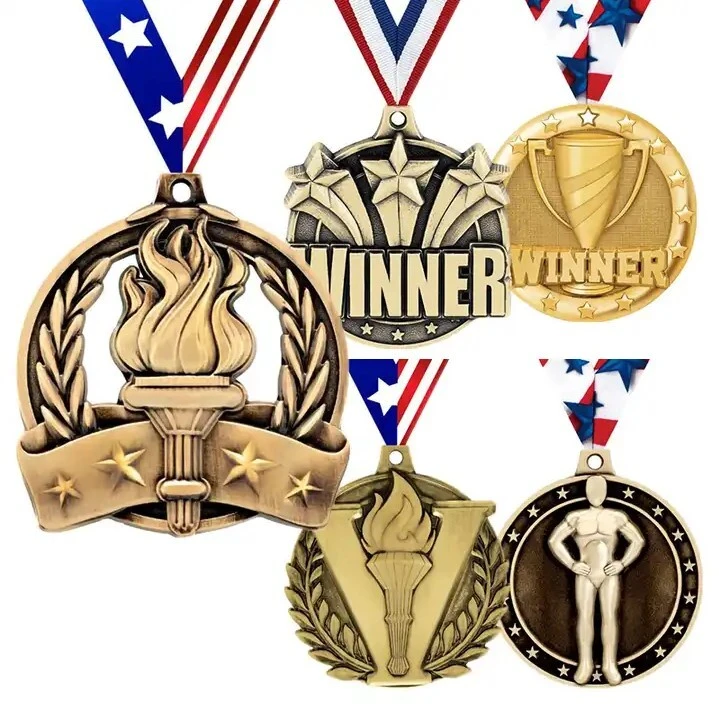 Manufacture Custom Gold Silver Metal Medal Award Competition Zinc Alloy Enamel Marathon Running Medal Sport Medals 1