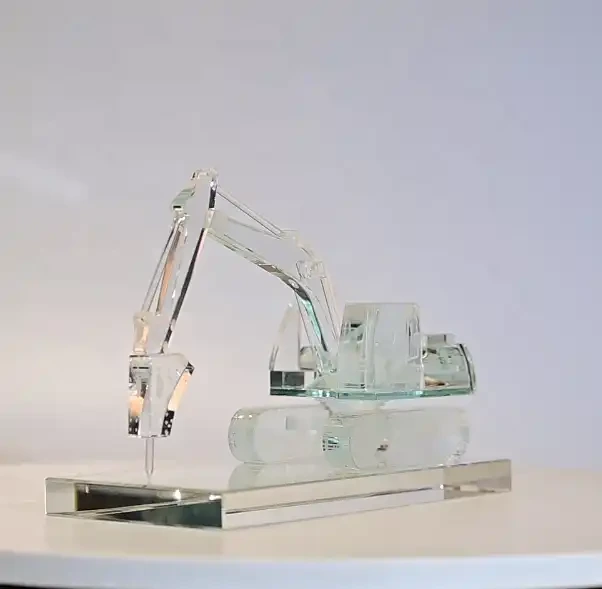 High Quality Custom Crystal Anniversary Gifts 3D Crystal Excavator Model 1