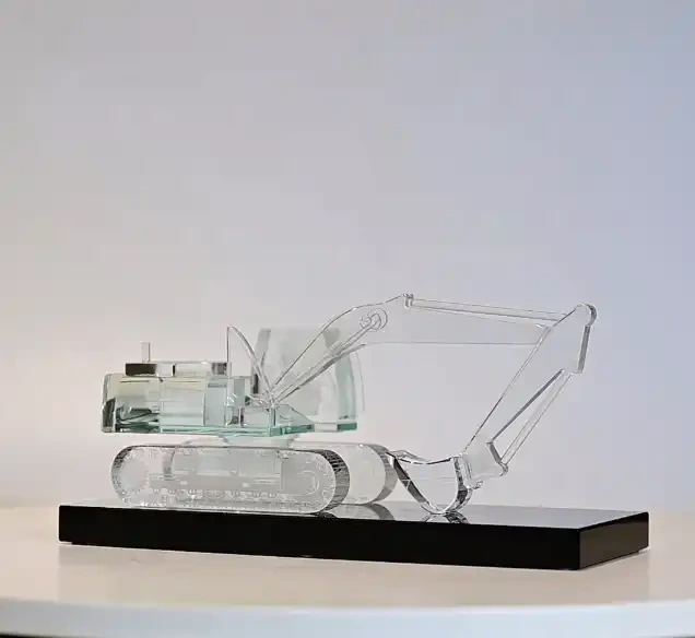 Noble New Design Custom Crystal 3D Model Crystal Excavator Model as Business Souvenir Gifts 1