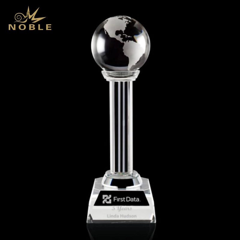 High Quality K9 Crystal Bentham Globe Award 1