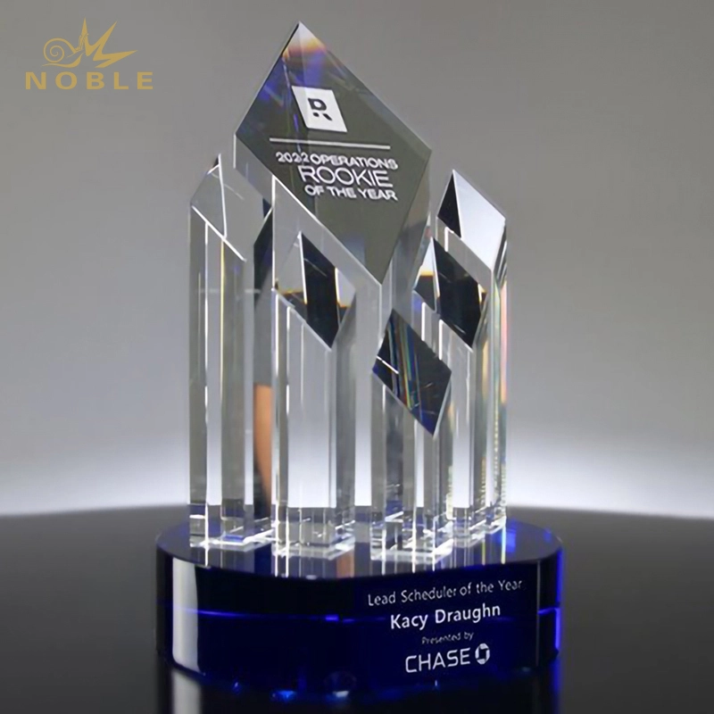 Noble New Design Custom Crystal Super Blue Diamond Trophy 1
