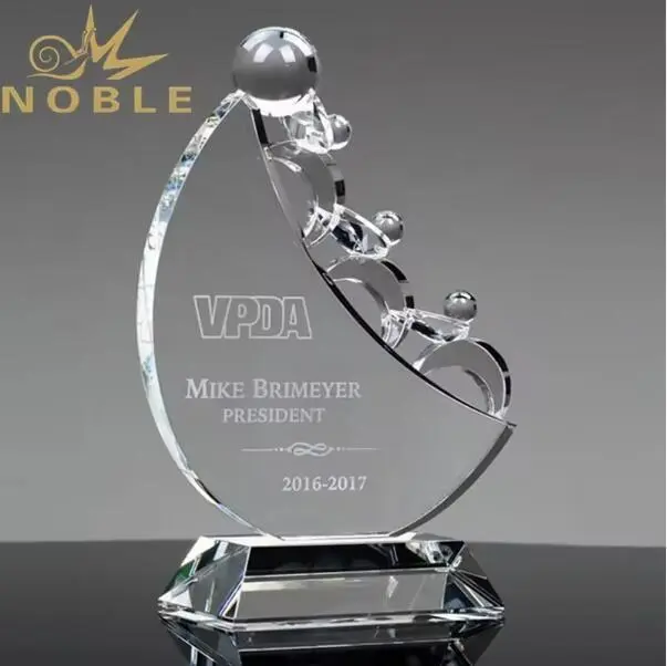Noble High quality Custom Business souvenir Cooperation Award Crystal teamwork trophy 1