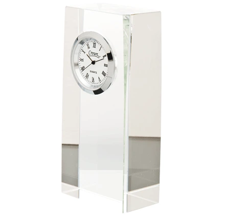 Noble Manufacturer Crystal Glass Clock Business Gift Customized Bespoke Logo Office Decoration Trophy Award Hand Craft3 1