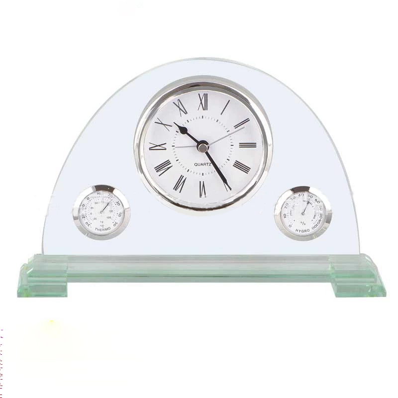 Noble Manufacturer's Customized Crystal Jade Glass Clock Sports-Themed Office Decoration Bespoke Logo Handcrafted Trophy Awards 1