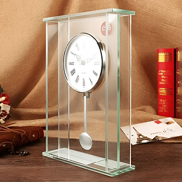 Noble Manufacturer's Customized Jade Glass Pendulum Clock Sports-Themed Office Decoration Bespoke Logo Handcrafted Trophy Award 1