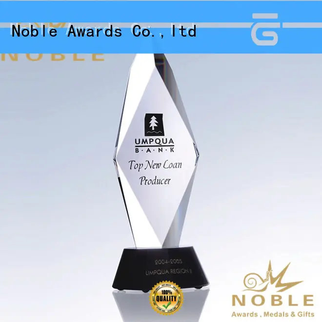 2019 Noble Fantastic Clear No.1 Crystal Awards With Gift Box premium glass For Sport games Noble Awards 1