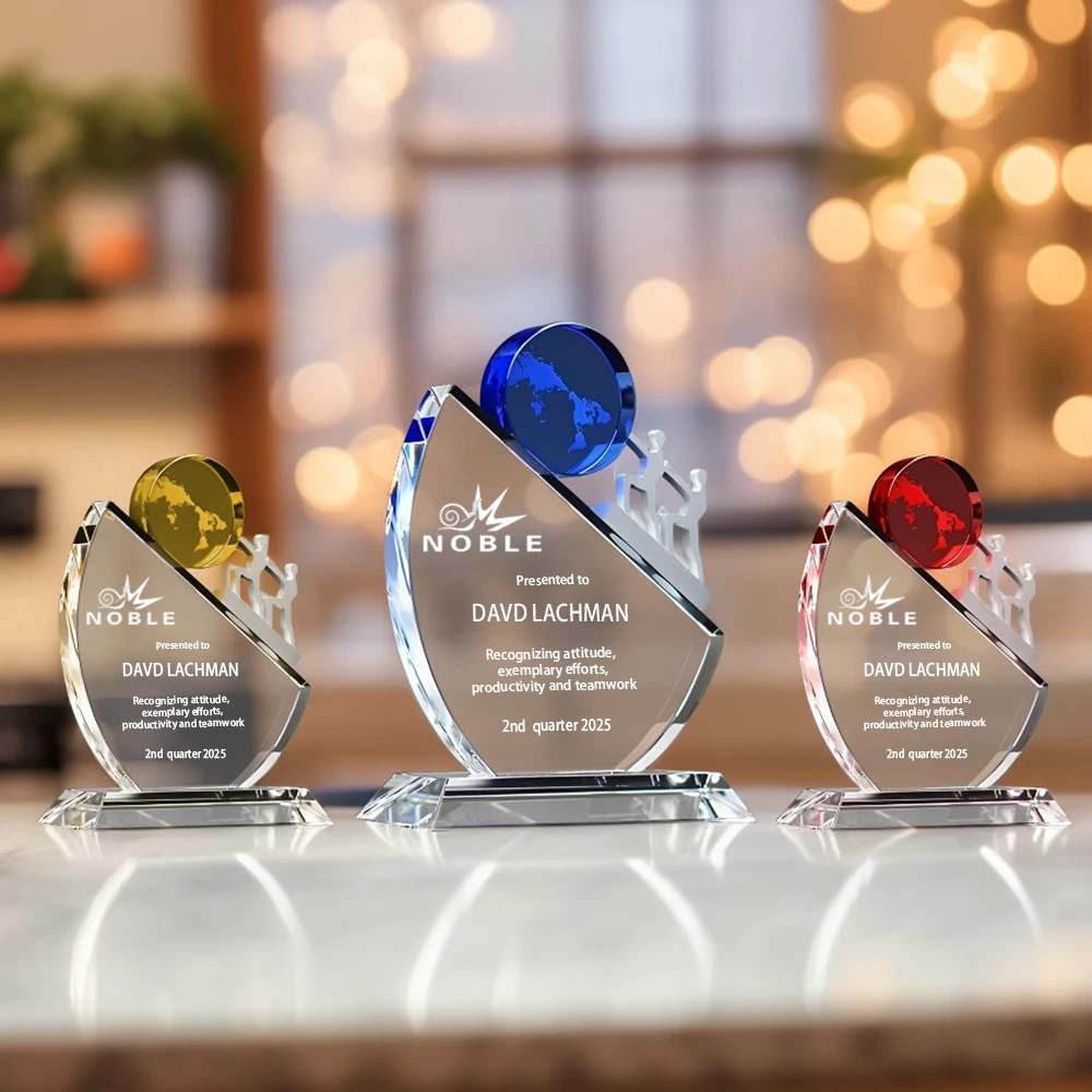 Noble Unique Design Custom Achievement Trophy Crystal Teamwork Award 1