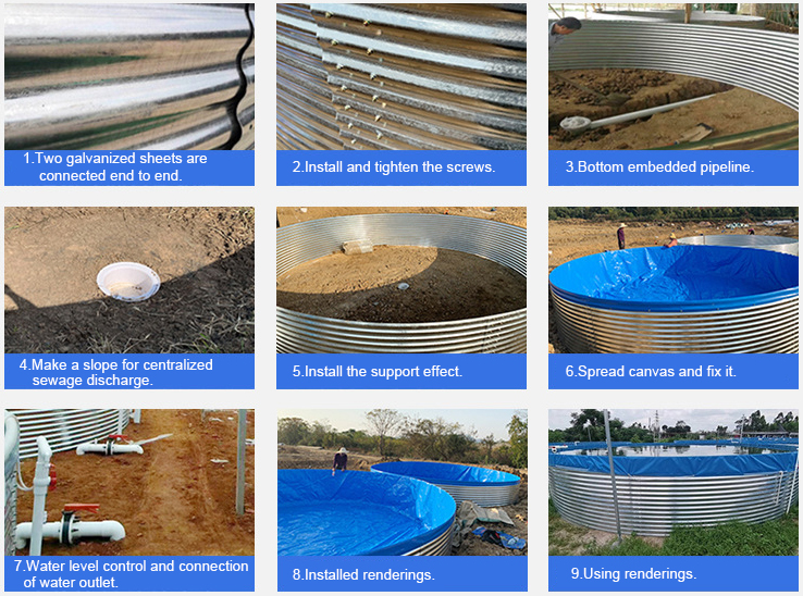 Wolize 5000liter خزان مياه بركة السمك/بركة بلاستيكية لخزان السمك/الأسماك زراعة حاوية بركة أسماك 19