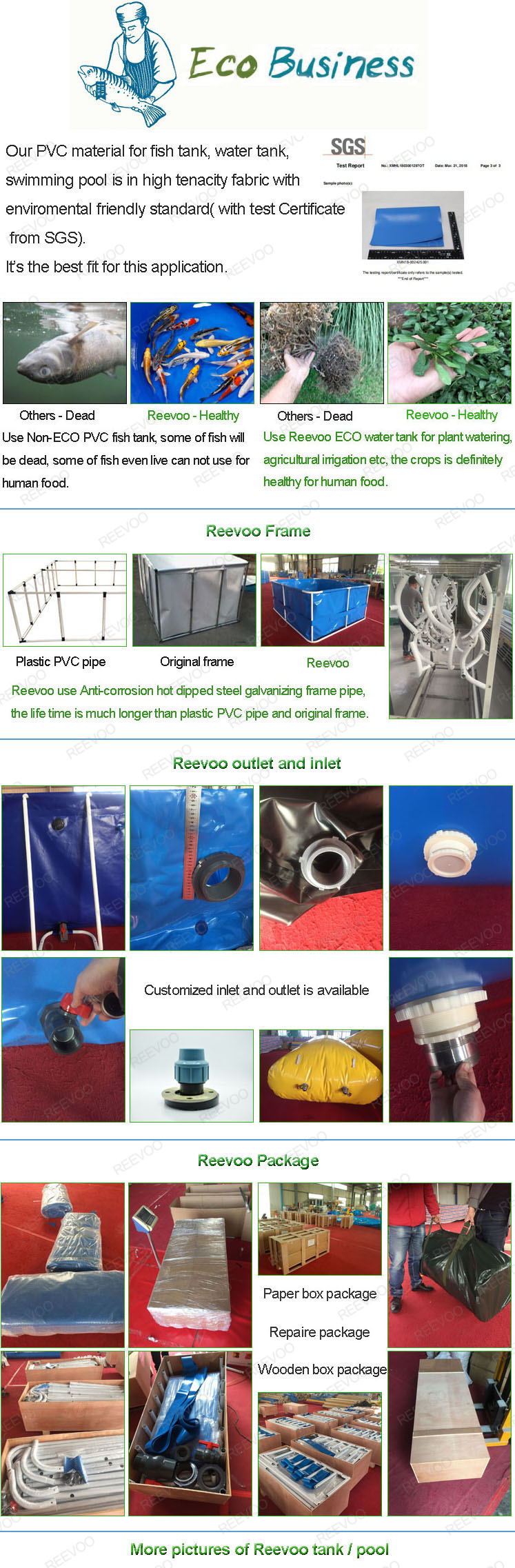 WOLIZE - Wholesale Popular Strong Frame flexible fish farming PVC water tank FISH FARMING POND 20