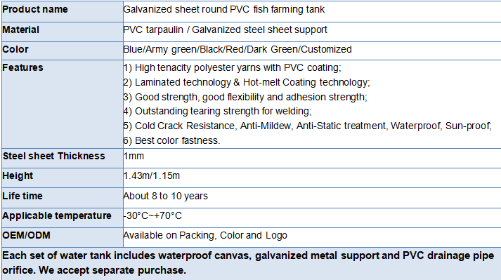 WLZ Galvanized Steel Sheet Support Fish Farming Tank 2