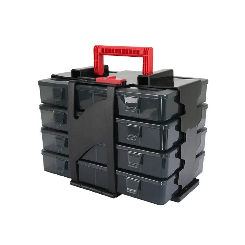 Organizer Toolbox with 4 Removable 18-Compartment Parts Boxes – TH6302182 1