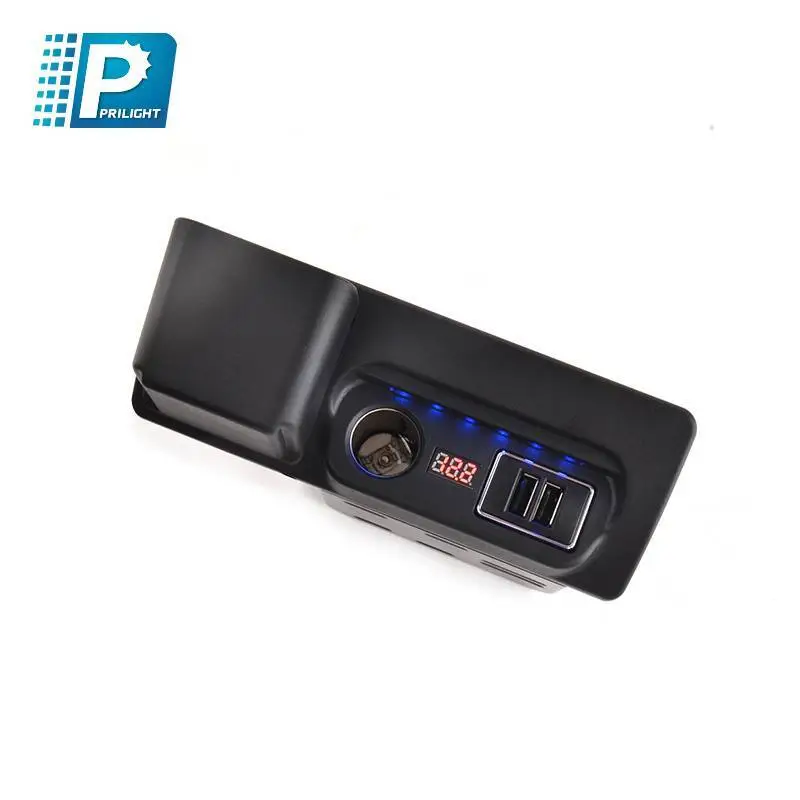 Car cigarette lighter car charger dual usb quick charge lighter socket with voltage display 1