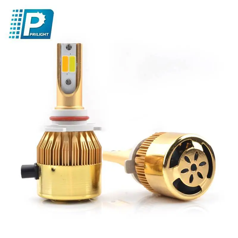 Newest high brightness car LED headlight COB chip C6D with 2 colors light bulbs 1