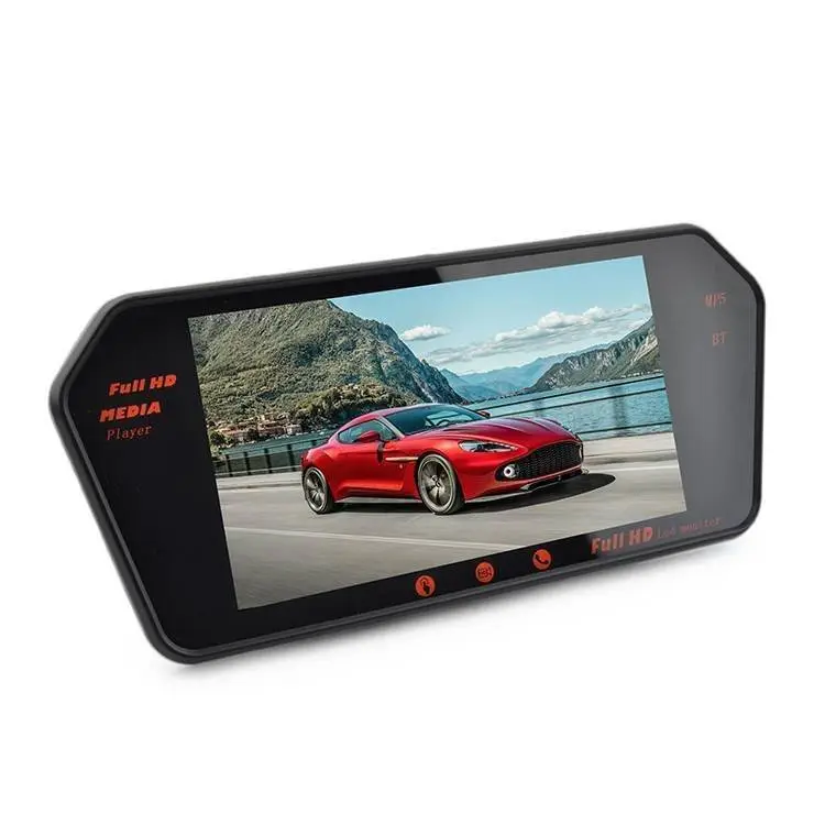 7 inch Rear view LED Monitor with MP5,Bluetooth and Mobile phone interconnected charge plus capacitive touch display 1