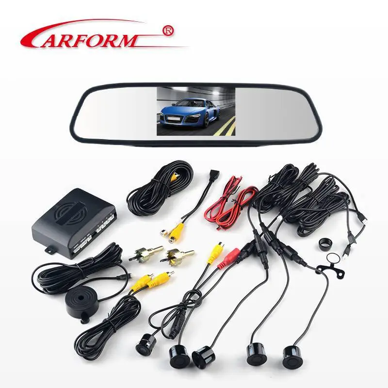 2019 Car Rear view parking sensor system CF5400RS, 4.3 inch color monitor with LED camera for 12V car 1