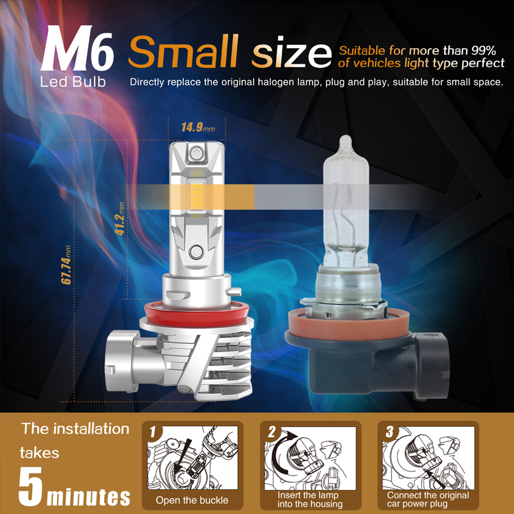 Led light car headlight h11 h7 h8 h4 9005 9006 9007 9012 super bright led headlight bulb