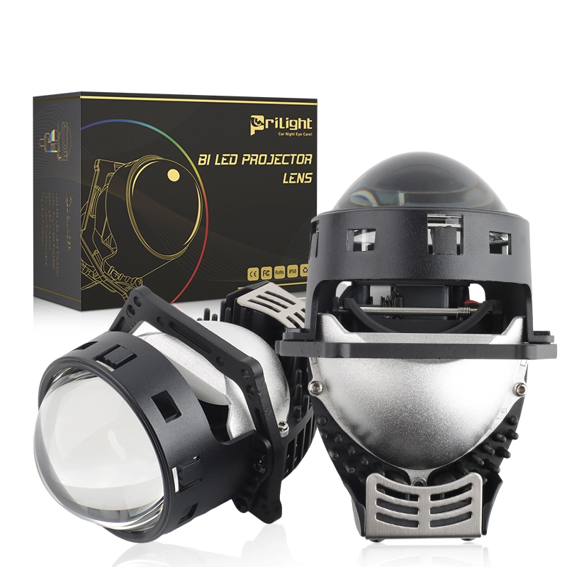 Car Accessories 3'' Bi LED Projector Lens 120w 10000lm 6500k LED Headlight Bulb Laser Light Bifocal Double Cup Bi-LED 1