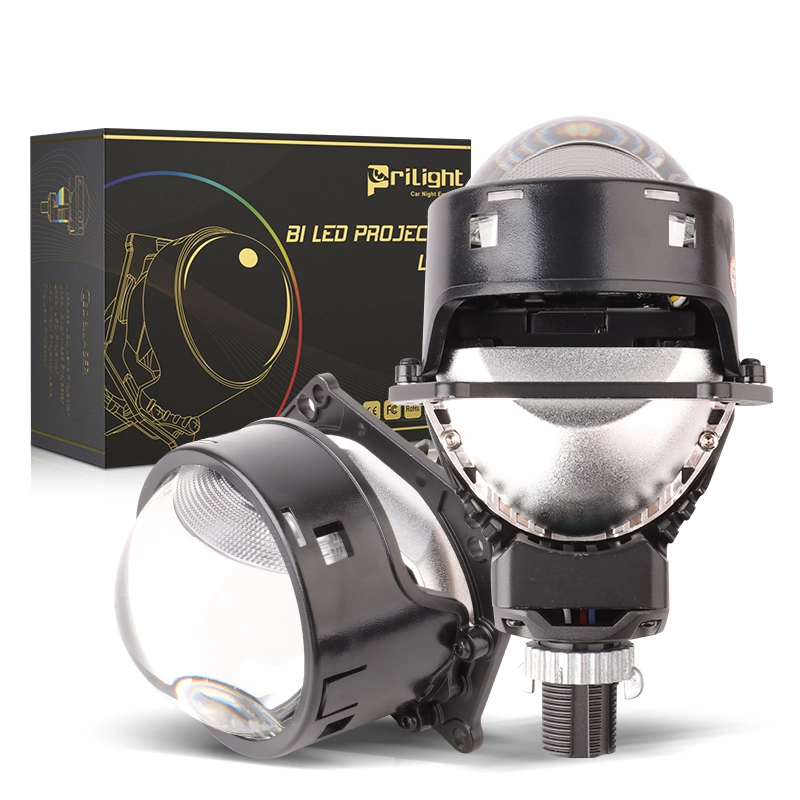 Car Light LHD RHD Universal 3'' Retrofit LED Headlight 130W Bifocal LED Projector Lens Tricolor Fog Signal Lamp Lenses 1
