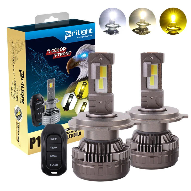 Led Fog/driving Lights DRL for Car Remote Controller Color Temperature 130W 15000LM 3000K 4500K 6000K Led Headlight Bulb 1