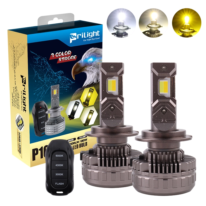 H7 Led Headlight Bulb Remote Controller Color Temperature 130W 15000LM Led Headlight 3000K 4500K 6000K 1