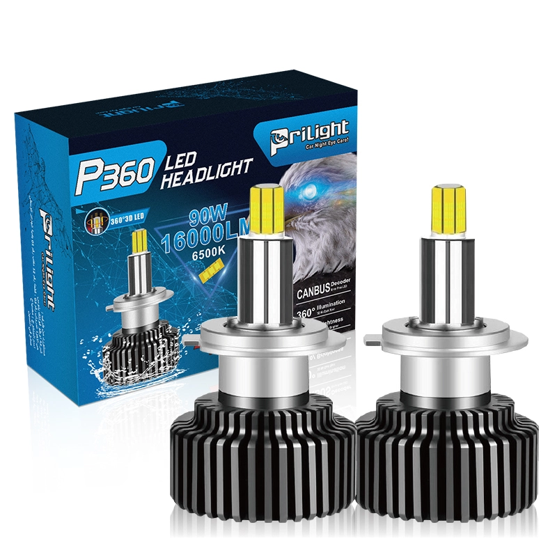 360 Degree Beam Angle Car Led Headlight Bulb 6000K Super Bright Car Headlight Bulbs 90W 16000LM Led Headlamp 1