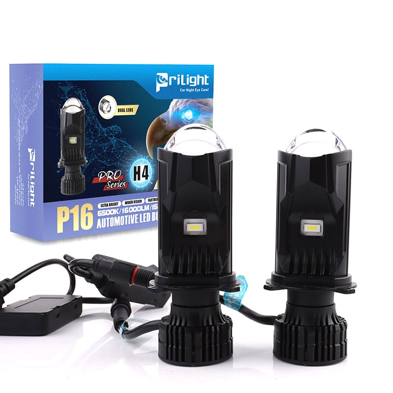 H4 Mini Led Projector Headlight Lens 160W 20000LM Ultra Bright Dual Lens Auto Lighting System Car Bulb Replacement 1
