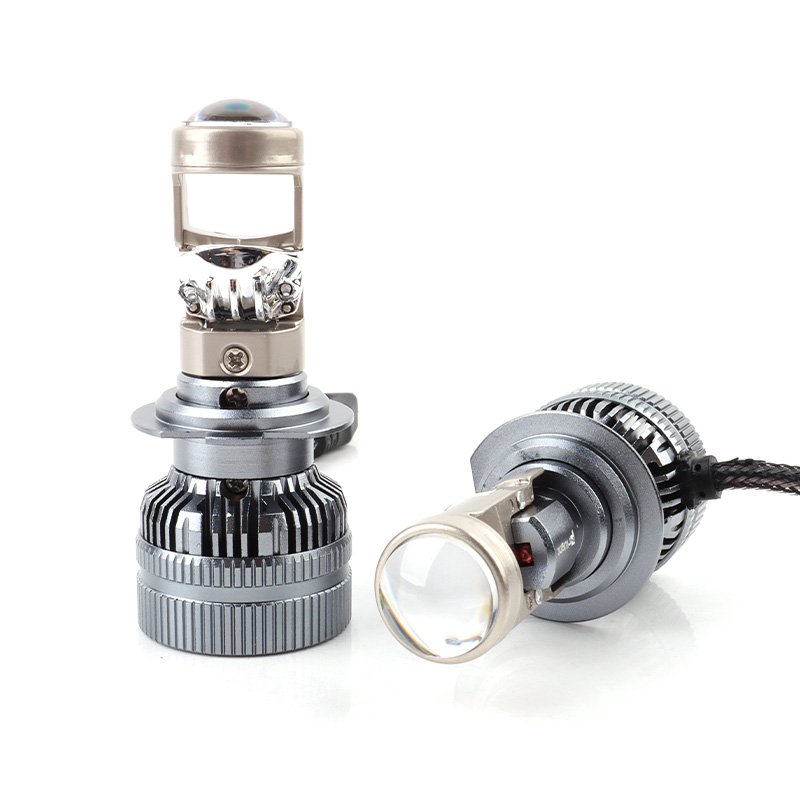 110W 13000LM H4 Mini Bi Led Projector Headlight Lens Car H4 Bi LED Projector Lens With Built-in Driver 4