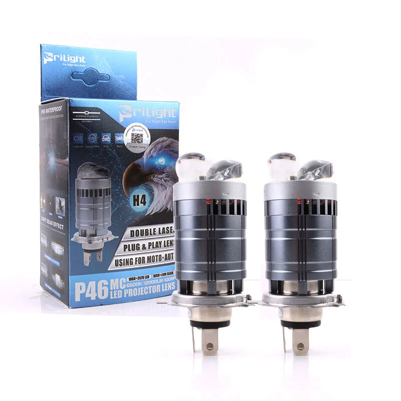 MOTO Led Part Laser Led Headlight Projector Lens 6500K 12000LM 100W Mini H4 Laser Led Projector Lens 1