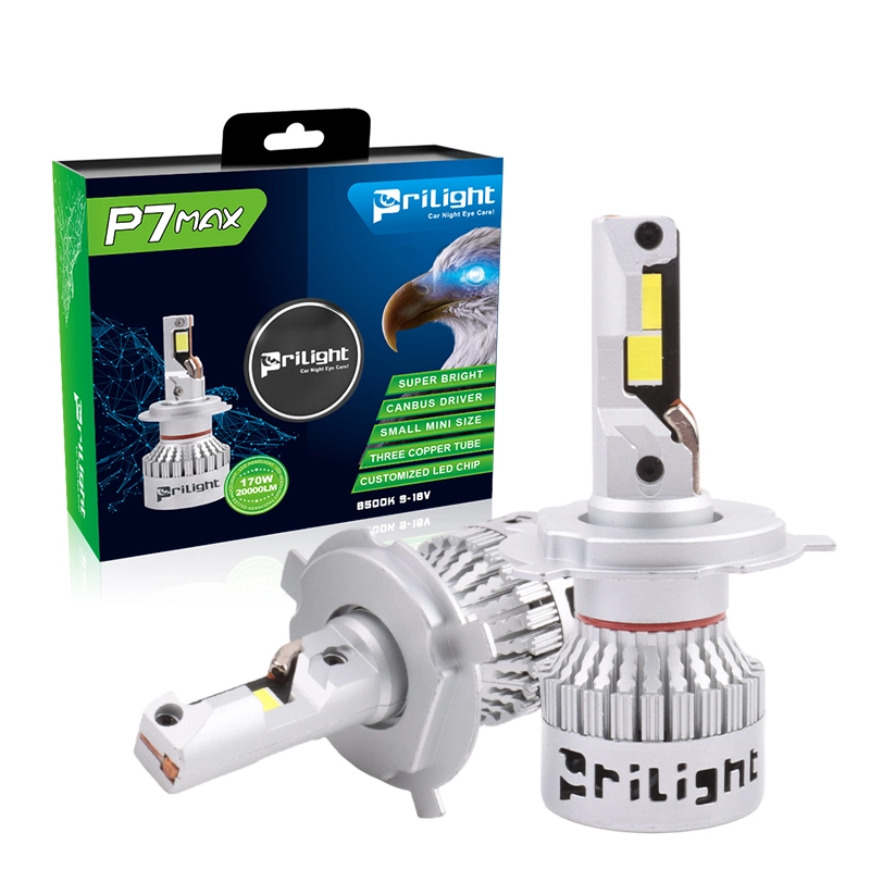 Prilight P7 Max 170W 20000LM 6500K H4 Led Headlight Bulb Super Bright High Low Beam Led Headlight Headlamp 1