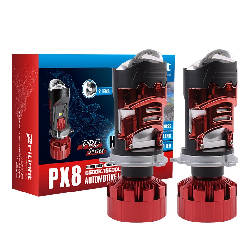 155W 16500LM 6500K Dual Lens H4 Mini Led Projector Lens Universal DC12V Car Auto Lighting System Led Projector Lens 1