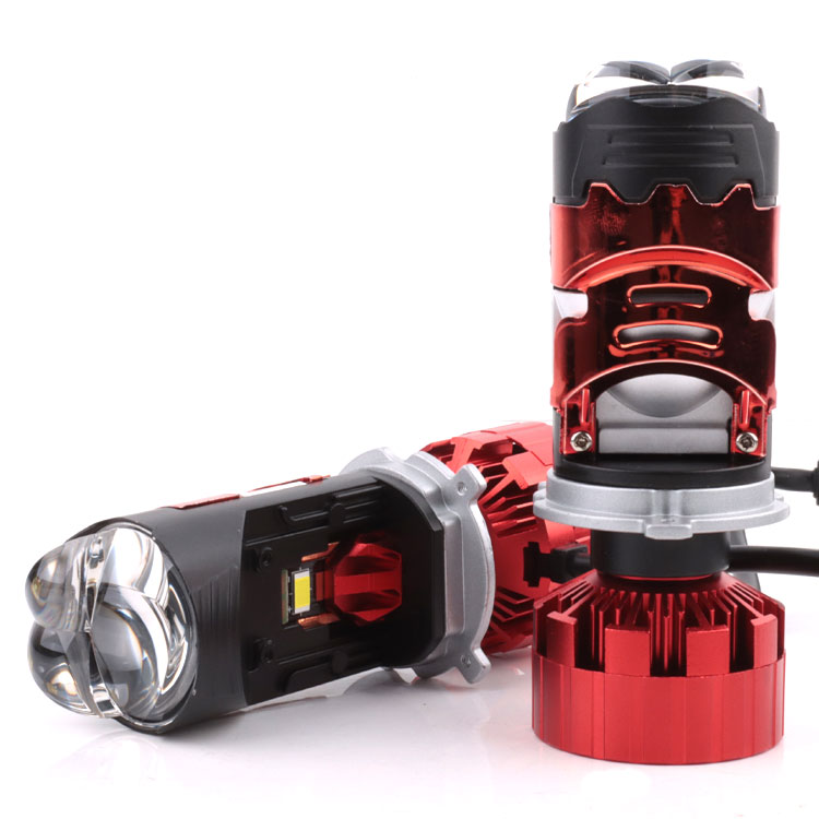 Dual Lens H4 Mini Led Projector Lens 170W 18000LM 6500K Auto Lighting System Upgrade Car Led Projector Headlight Lens 5